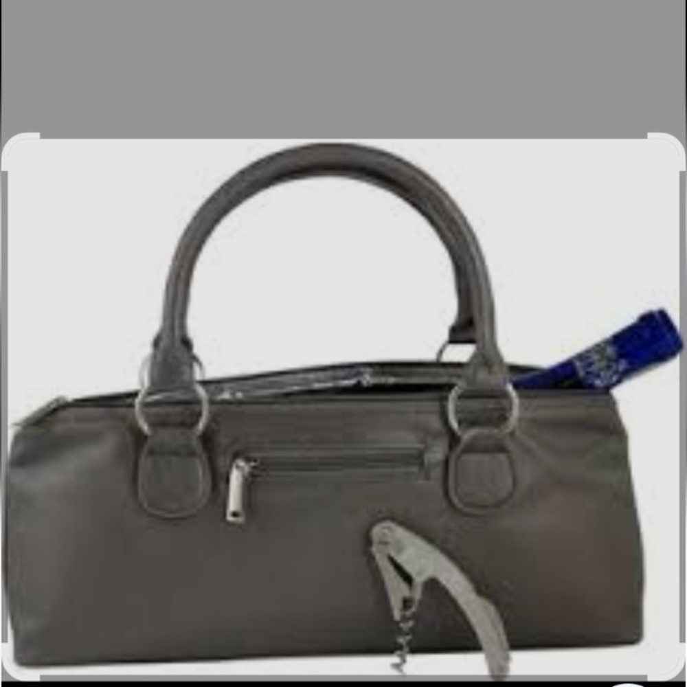 Primeware Insulated Beverage Bag, Shimmery Gray, w/Bottle Opener